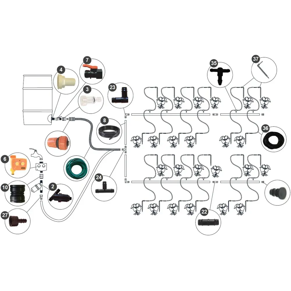 Комплект для капельного полива «Урожай-капельницы» для теплицы 3x4 м. Основной STLM-2184356 - Вид №2