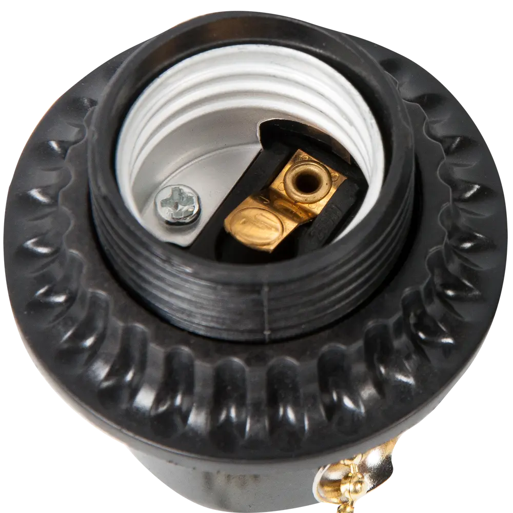 Патрон пластиковый Е27 с выключателем цвет чёрный Santreyd STLM-2168479 - Вид №1