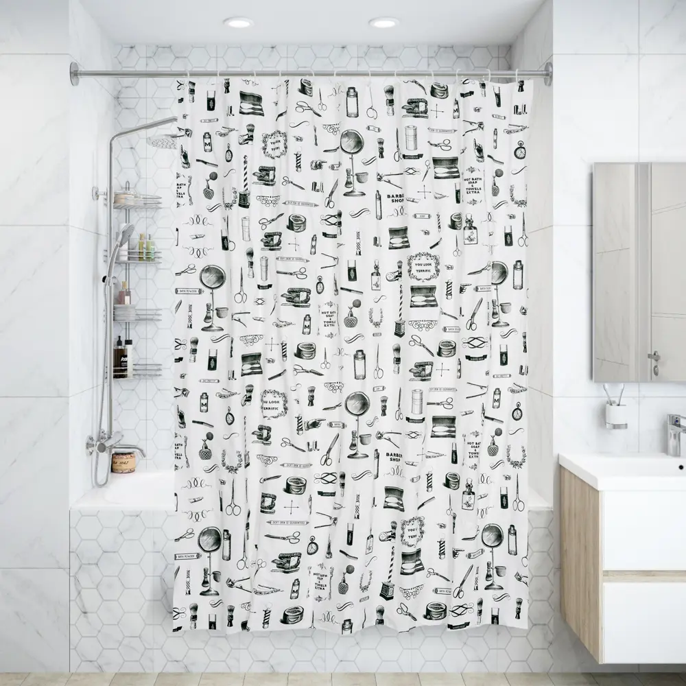 Штора для ванной комнаты Sensea «Barber» 180х200 см STLM-2024902