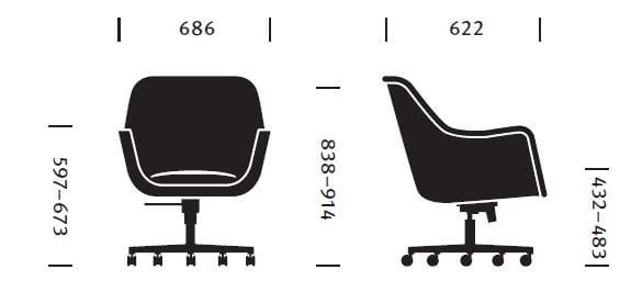 Офисное кресло с 5 спицами Herman Miller бампер ARCH-00023865 - Вид №2