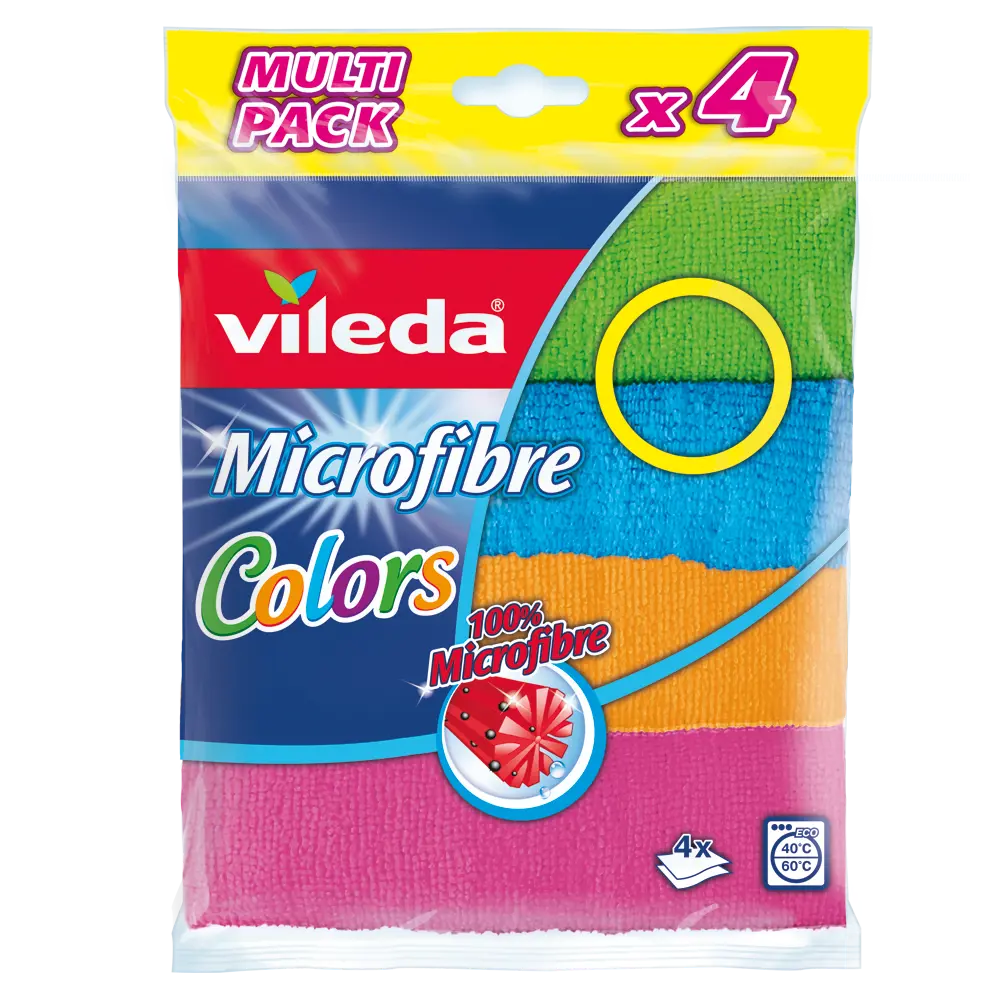 Салфетка универсальная Vileda «Колорс» микрофибра, 4 шт STLM-2103181 - Вид №1