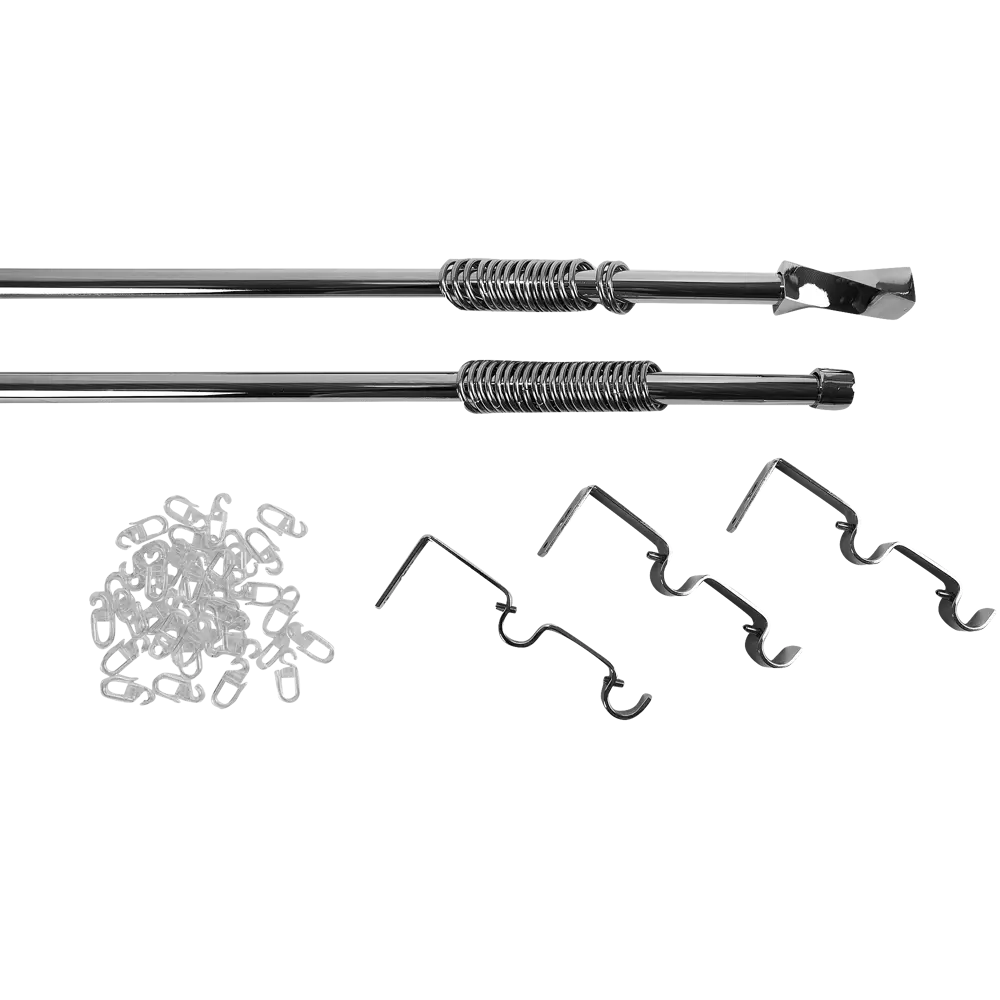 Карниз двухрядный Вихрь раздвижной 160-300 см цвет хром INSPIRE STLM-2078958 - Вид №1