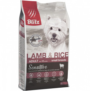 ПР0055584 Корм для собак Sensitive для мелких пород ягненок, рис сух. 2кг Blitz