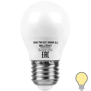 Лампа светодиодная Bellight E27 220-240 В 7 Вт шар малый матовая 600 лм теплый белый свет