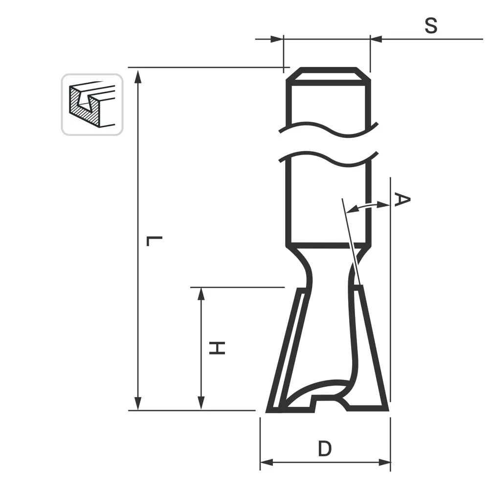 Фреза пазовая Santreyd ласточкин хвост 19×22 мм для прочных соединений 85635416 STLM-1543428 - Вид №1