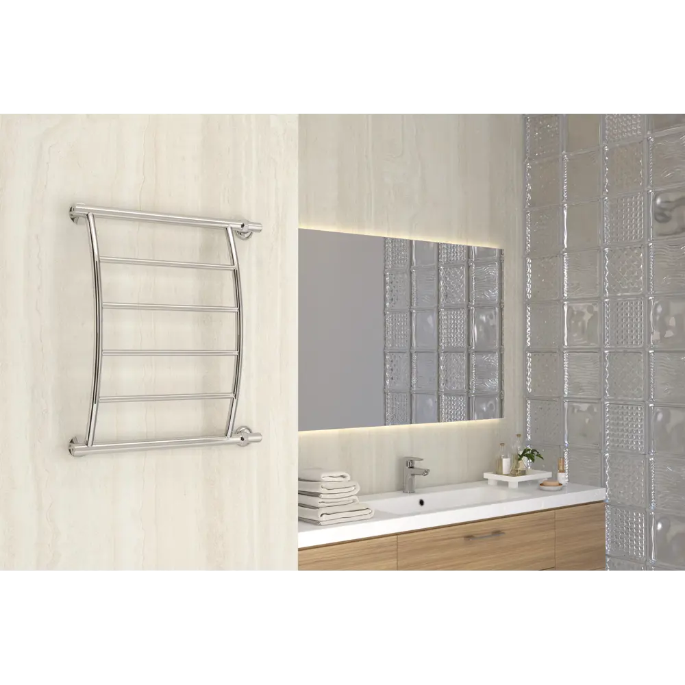 Водяной полотенцесушитель СУНЕРЖА Акватика-П 50×40 см в хроме 89370562 STLM-0941760 - Вид №3