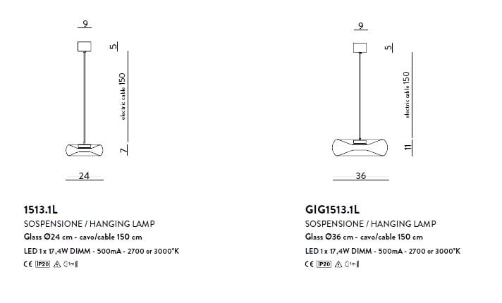 Стеклянный светодиодный подвесной светильник Cangini & Tucci Складная ARCH-00028757 - Вид №4