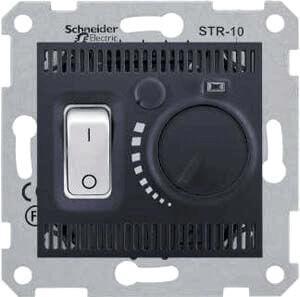 SDN6000370 Термостат для теплого пола , с датчиком, графит Schneider Electric Sedna