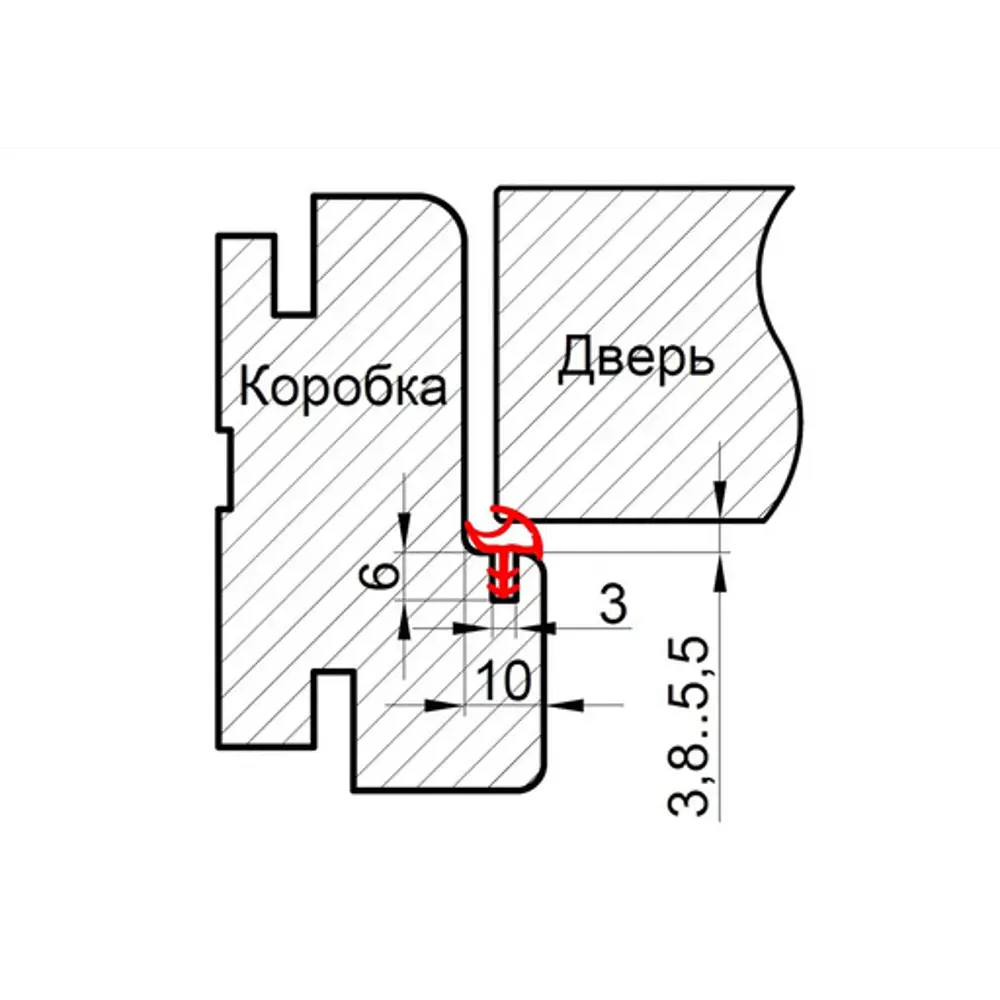 Уплотнитель для дверей Deventer универсальный профиль 5.5 м цвет серый Santreyd STLM-2129469 - Вид №3