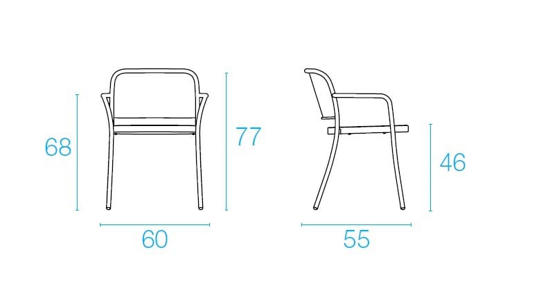 Стальной садовый стул с подлокотниками emu кафе ARCH-00078509 - Вид №8