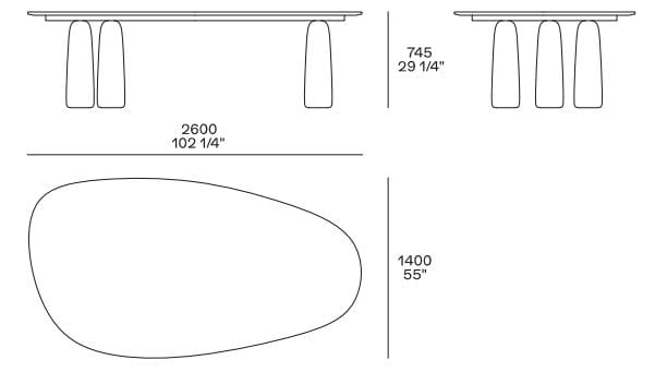 Бетонный садовый стол Poliform MONOLITH ARCH-00036690 - Вид №4