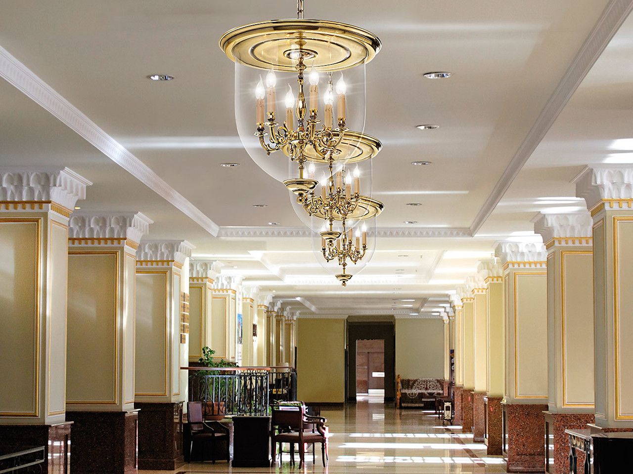 Градиентный латунный фонарь с прозрачным стеклом Possoni Illuminazione JOLANDA 1976/6 ARCH-00149802 - Вид №1