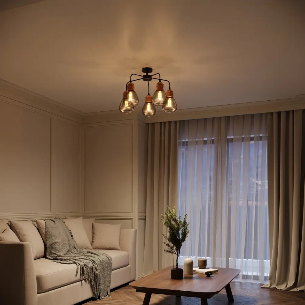 Потолочный светильник Freya FR4011CL-05BBS с золотыми плафонами для гостиной и спальни 89168201 STLM-0079402 - Вид №7