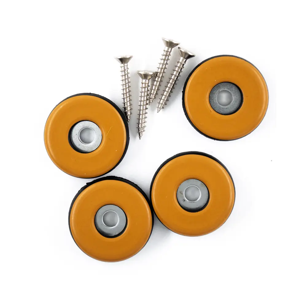 Накладки на мебельные ножки на саморезах ⌀30 мм круглые ПТФЭ коричневые 4 шт DILWIS STLM-2122836 - Вид №1