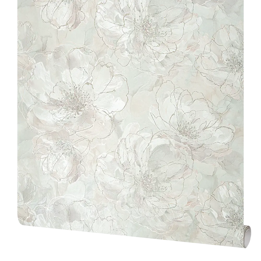 Флизелиновые обои Victoria Stenova Jenny зеленые с цветочным рисунком 1.06 м 89423665 STLM-1566163