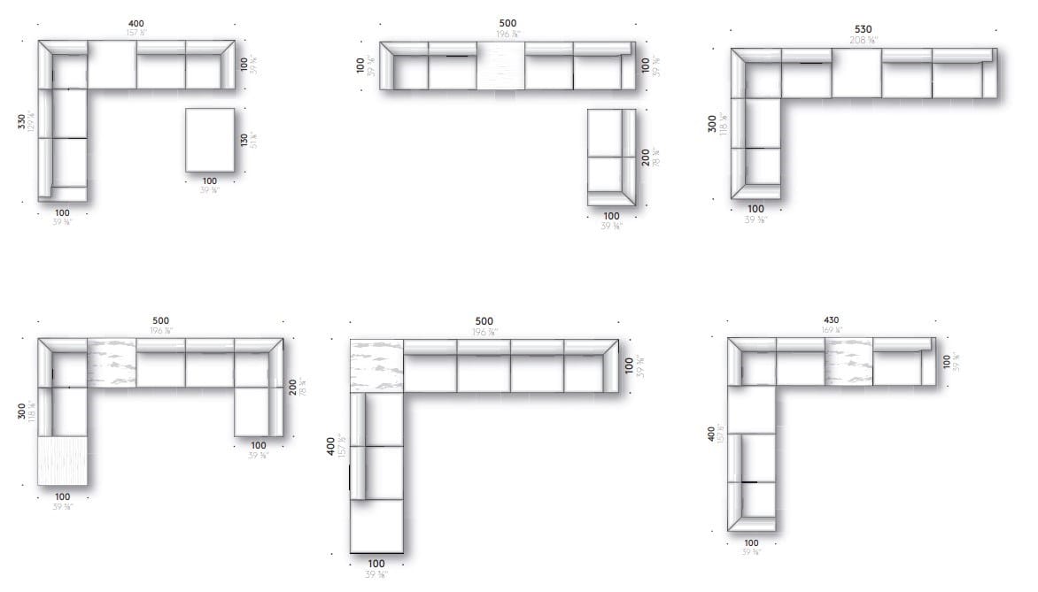 Модульный тканевый диван DE PADOVA Horizontal ARCH-00047754 - Вид №7