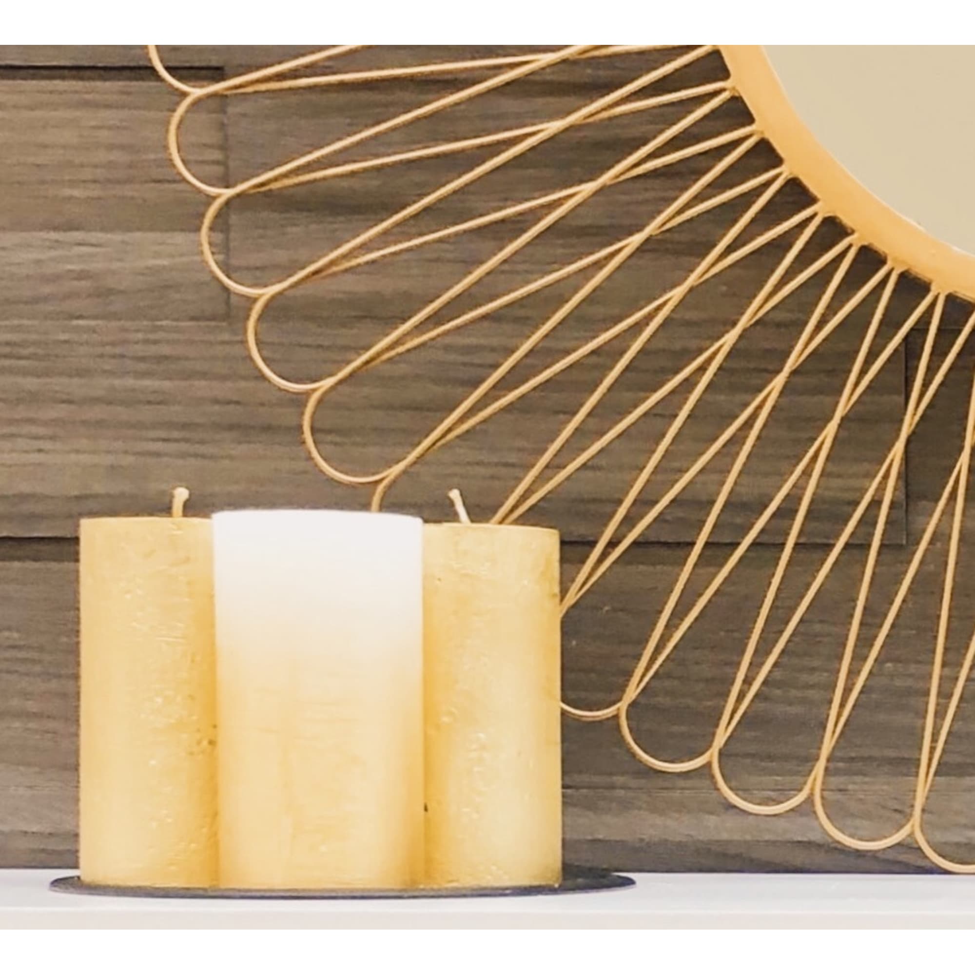 82407012 Свеча-столбик «Рустик», 7x13 см, цвет белый/золото Santreyd  - Вид №2