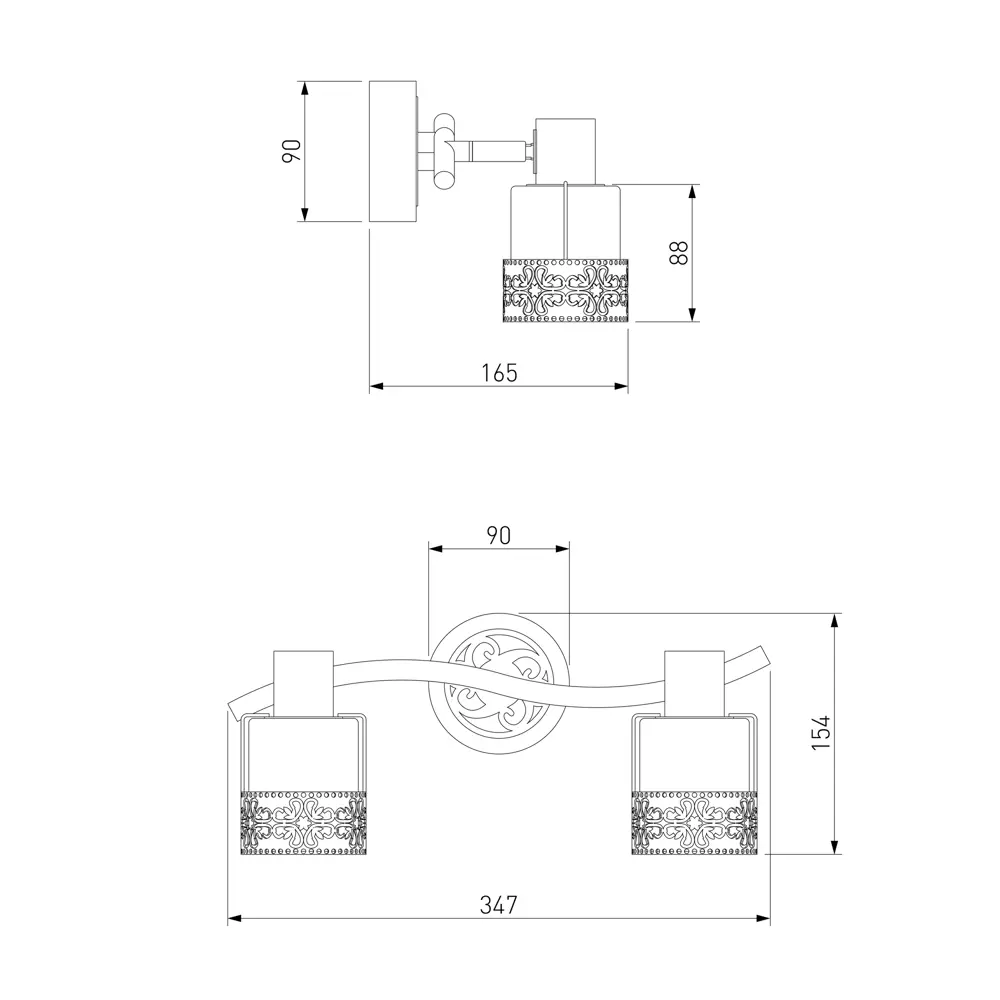 Спот поворотный Eurosvet 20025/2, 5 м², 2 лампы, цвет белый с золотом STLM-2117083 - Вид №9