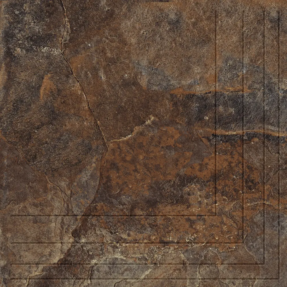 Керамин Касл Рок - угловая ступень с фактурой камня в коричневом оттенке 89411859 STLM-1567325