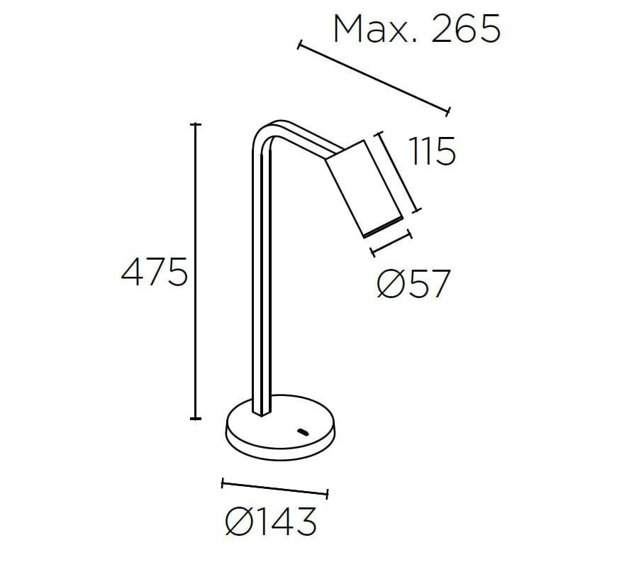 Металлическая светодиодная настольная лампа с фиксированной рукояткой LedsC4 Simply ARCH-00072590 - Вид №1