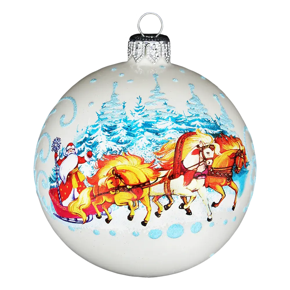 88698574 Шар Дед мороз и тройка КУ-80-234040 ,80 мм цвет разноцветный STLM-1398173 Santreyd  - Вид №1