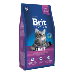 ПР0037864 Корм для кошек Premium Cat Light для склонных к излишнему весу, курица и печень сух. 1,5кг Brit