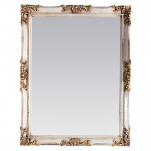 242G 3SC Большое зеркало Paris с патинированной слоновой костью и серебряной фольгой Classico