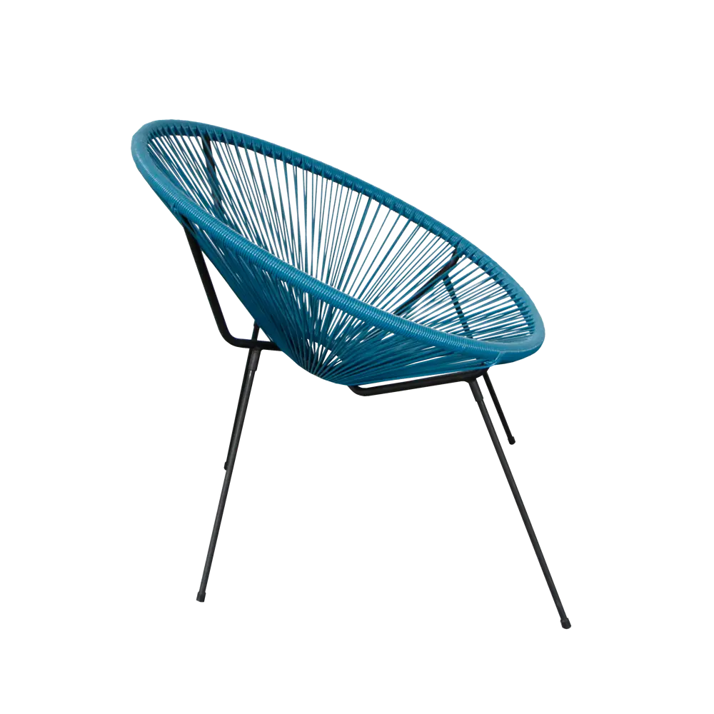 Стул садовый Акапулько 69x78.5x71.5 см сталь/искусственный ротанг голубой Santreyd STLM-2013238 - Вид №3