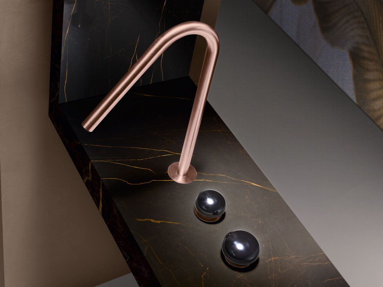 Смеситель для раковины с 3 отверстиями из нержавеющей стали с отдельными розетками Radomonte Mirò ARCH-00099207 - Вид №1