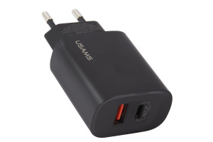 18074599 Сетевое зарядное устройство USB QC3.0+PD3.0 20W Fast Charger, черный (CC121TC02) УТ000024257 USAMS