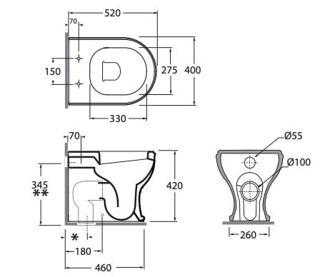 Напольный туалет Azzurra Ceramica CHARME ARCH-00047052 - Вид №1