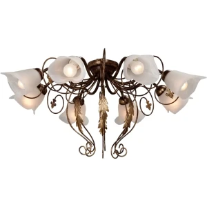 Люстра Iva 8xE14x60 Вт, металл/стекло, цвет белый/тёмное дерево