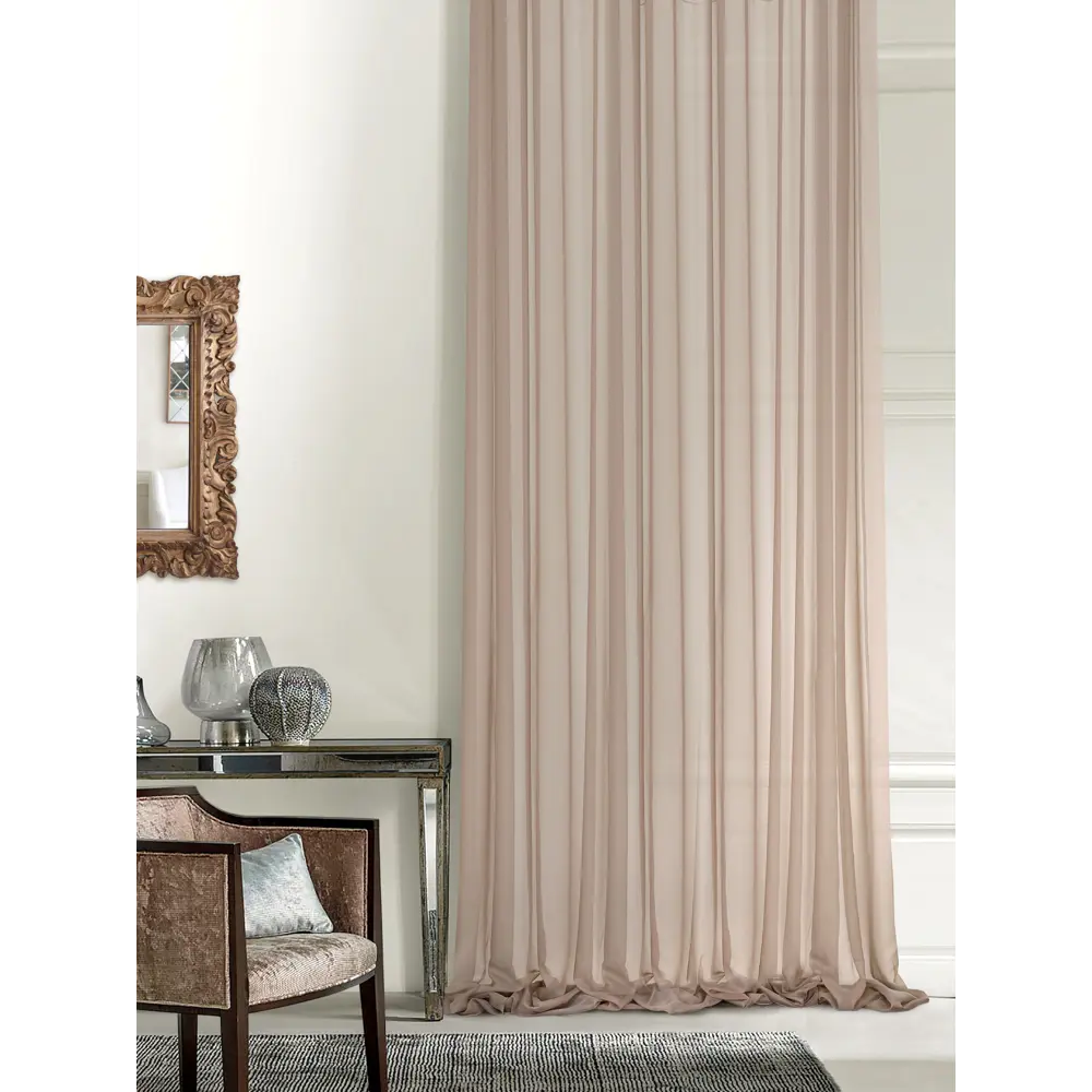 Тюль на ленте Виола 300x310 см цвет пудровый MIAMOZA STLM-2148673 - Вид №5