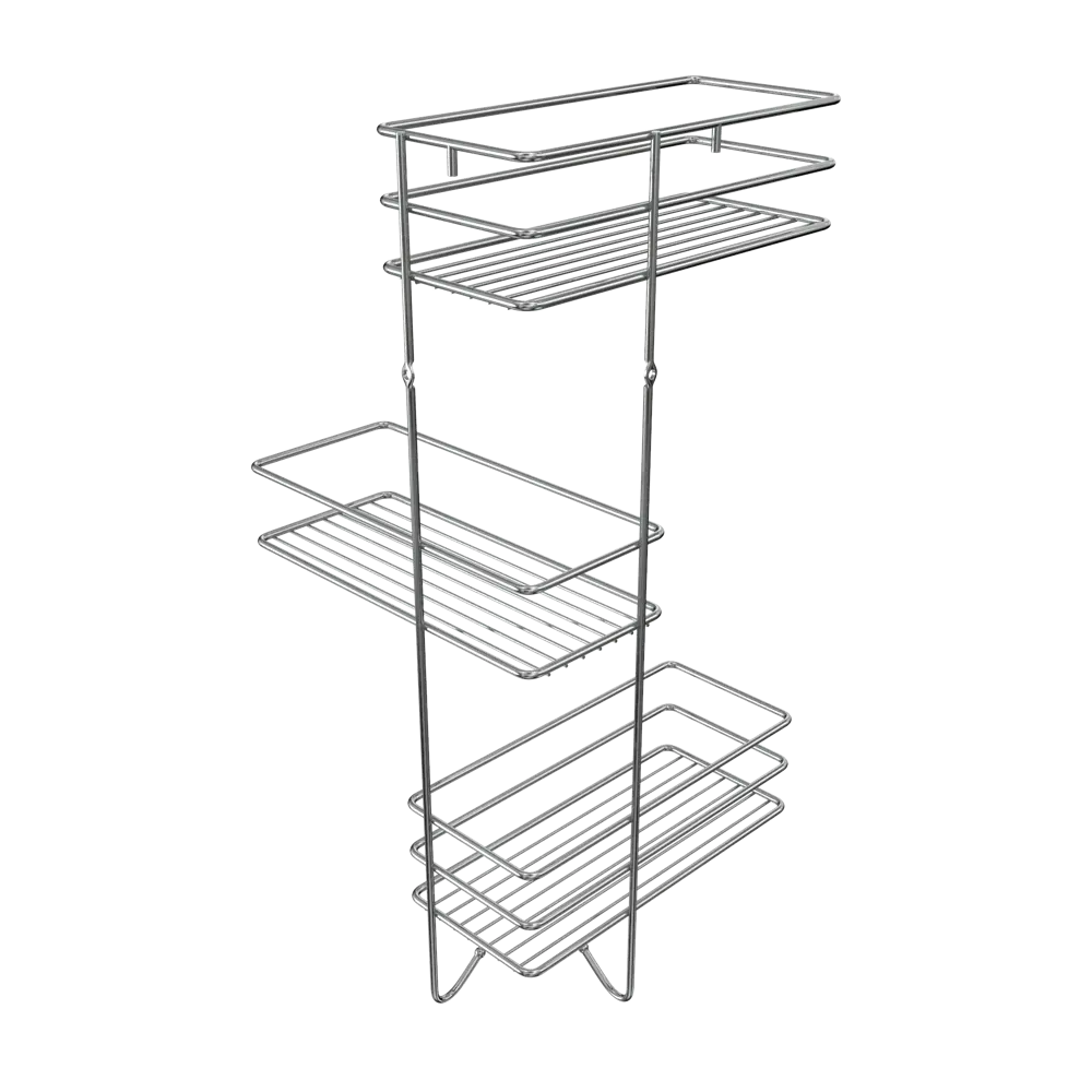 Полка настенная угловая тройная Lemer Soul 22.5x55x22.5 см металл цвет хром STLM-2141678 - Вид №2