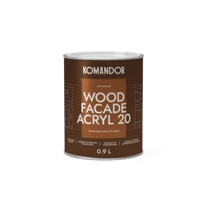 Краска фасадная по дереву Wood Facade Acryl 271054 20 цвет бесцветный база C 0.9 л