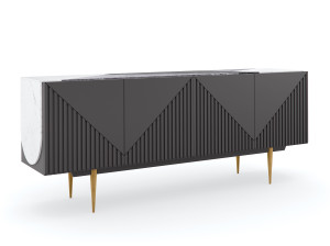 Деревянный шкаф с распашными дверями и каменным верхом