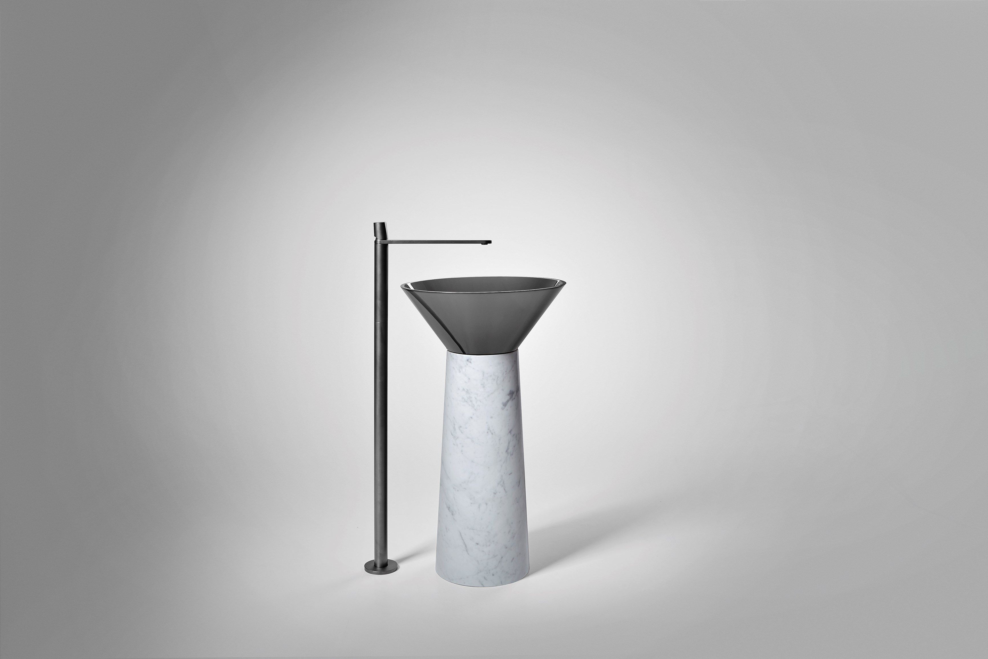 Каррарский мрамор отдельно стоящий круглый умывальник Antoniolupi ALBUME11 + ALBUME21 ARCH-00060600 - Вид №15