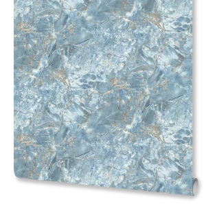 Обои флизелиновые Euro Decor Lucerna синие с абстрактным рельефом 89437896