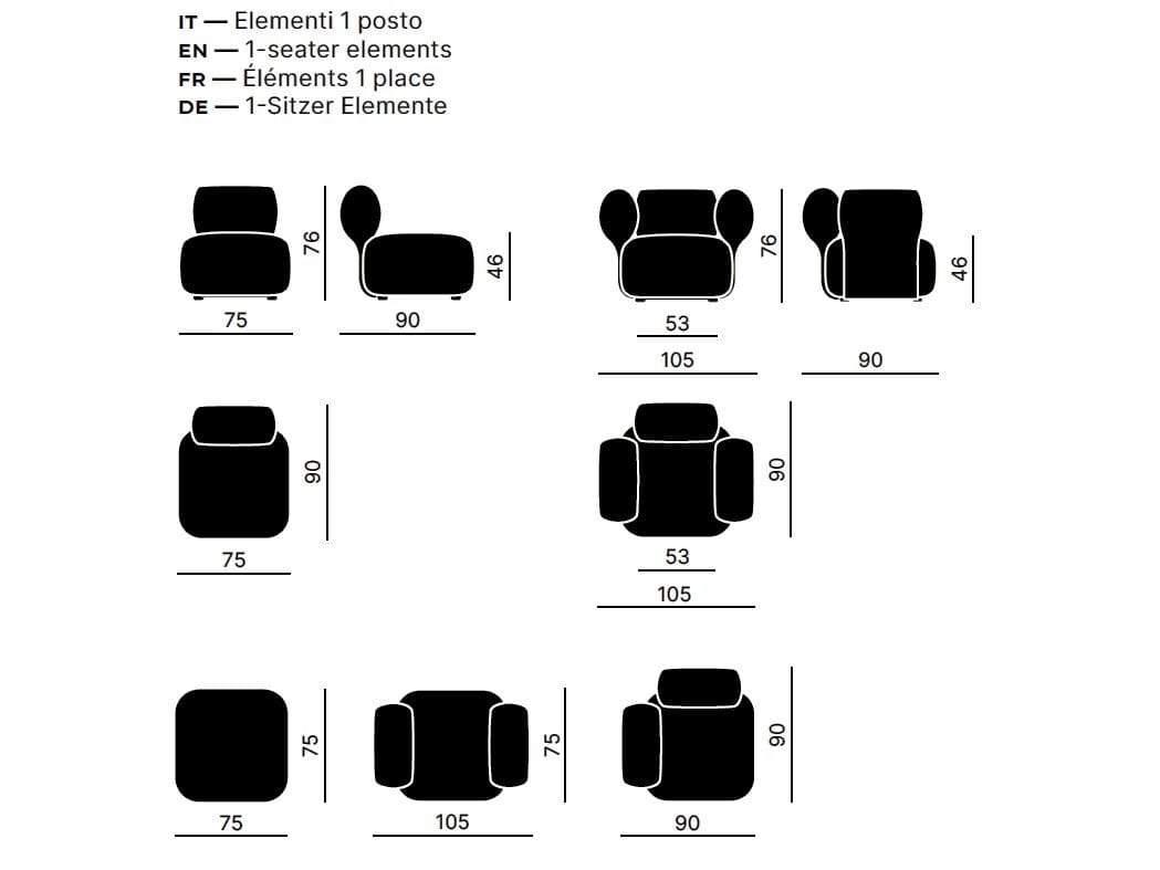 Модульный изогнутый диван из ткани Kastel Klipper ARCH-00012586 - Вид №2