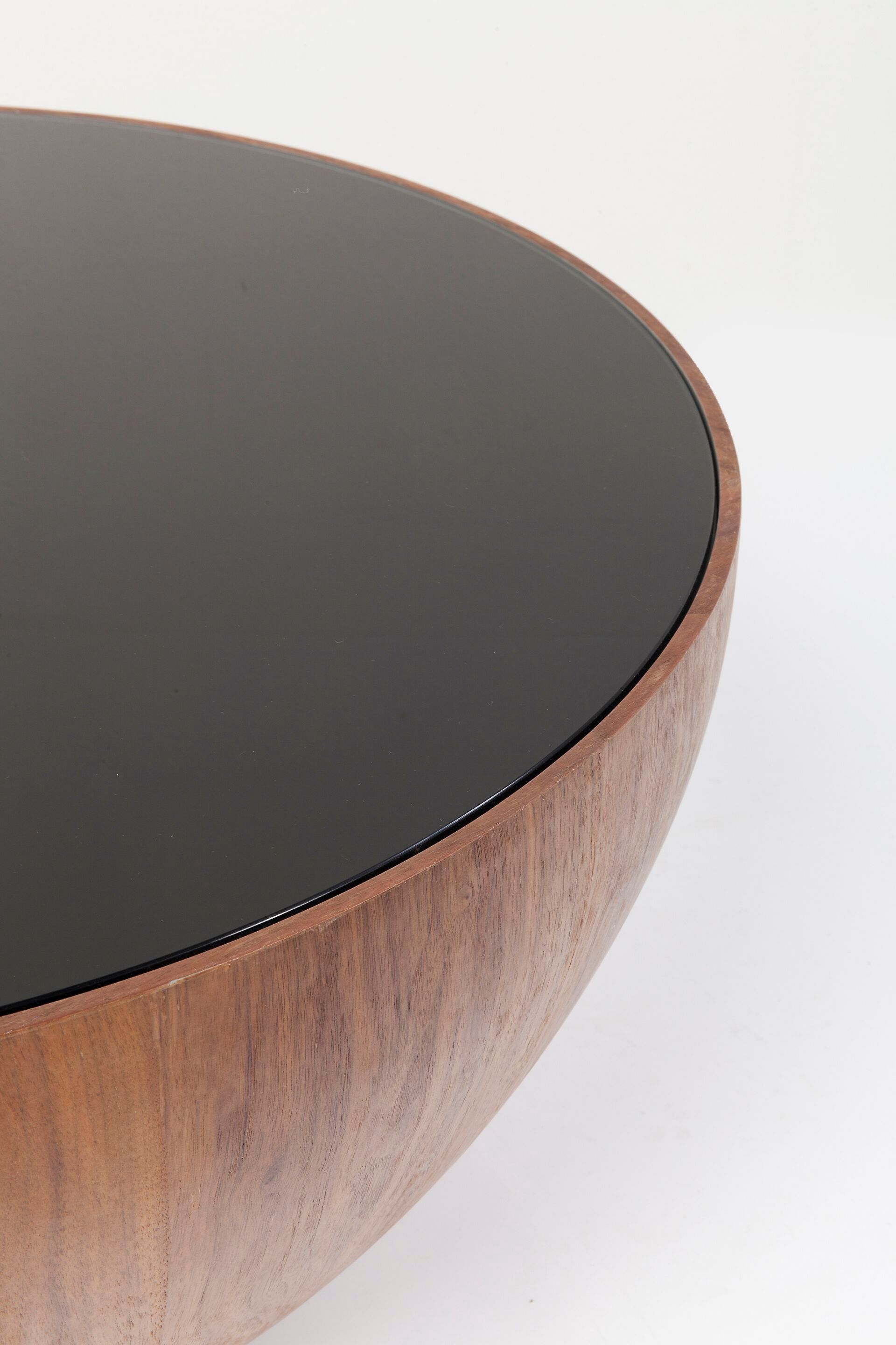 Низкий круглый деревянный и стеклянный журнальный столик KARE Design Kare design Masterpieces ARCH-00102708 - Вид №2