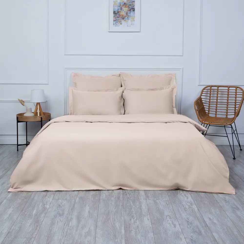 Комплект постельного белья Эмили 828 евро сатин какао 88538079 STLM-2023543 SANPA HOME  - Вид №1
