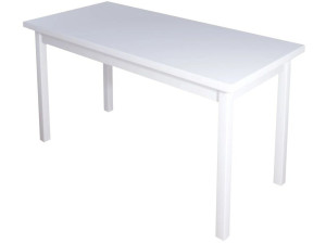 91208445 Кухонный стол прямоугольный 600-10110 130x75x60 см дерево цвет белый STLM-0518452 SOLARIUS