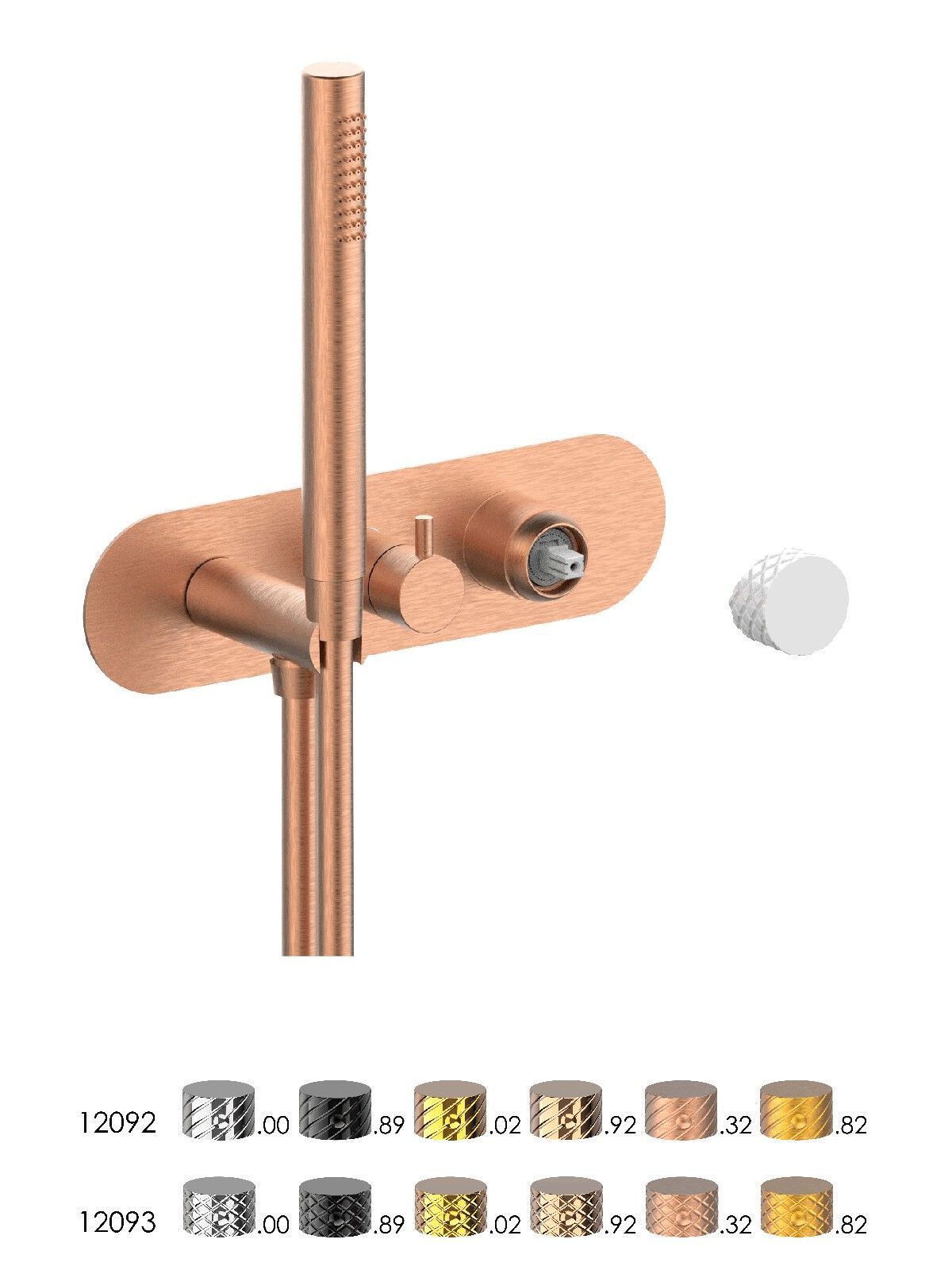 Однорычажный смеситель для душа с 3 отверстиями и ручным душем Rubinetterie Frattini Pepe XL ARCH-00030922 - Вид №10