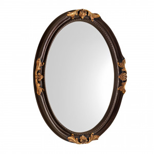 242OV 3SC Парижское овальное зеркало, патинированное, цвет слоновой кости и сусальное серебро Classico