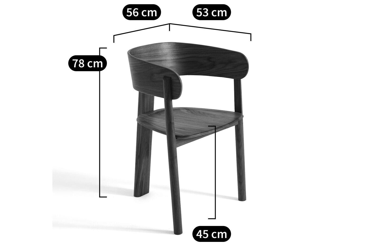 Стул грецкого ореха с подлокотниками AMPM Marais ARCH-00088506 - Вид №3