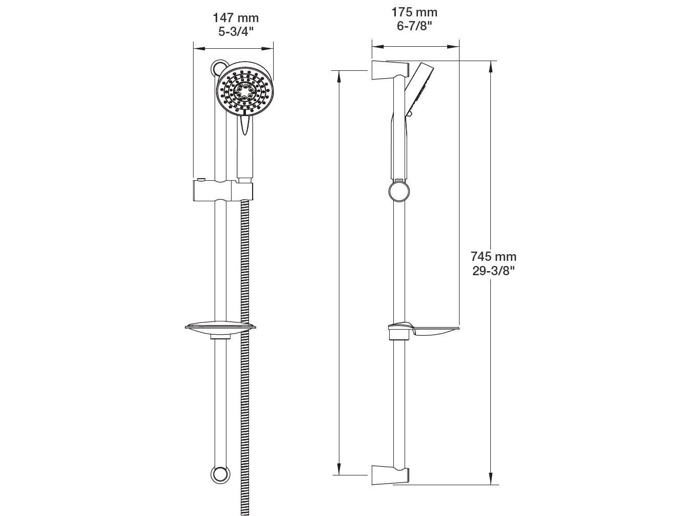 Настенная душевая колонна с ручным душем BARIL DGL-2175-13 ARCH-00113741 - Вид №1