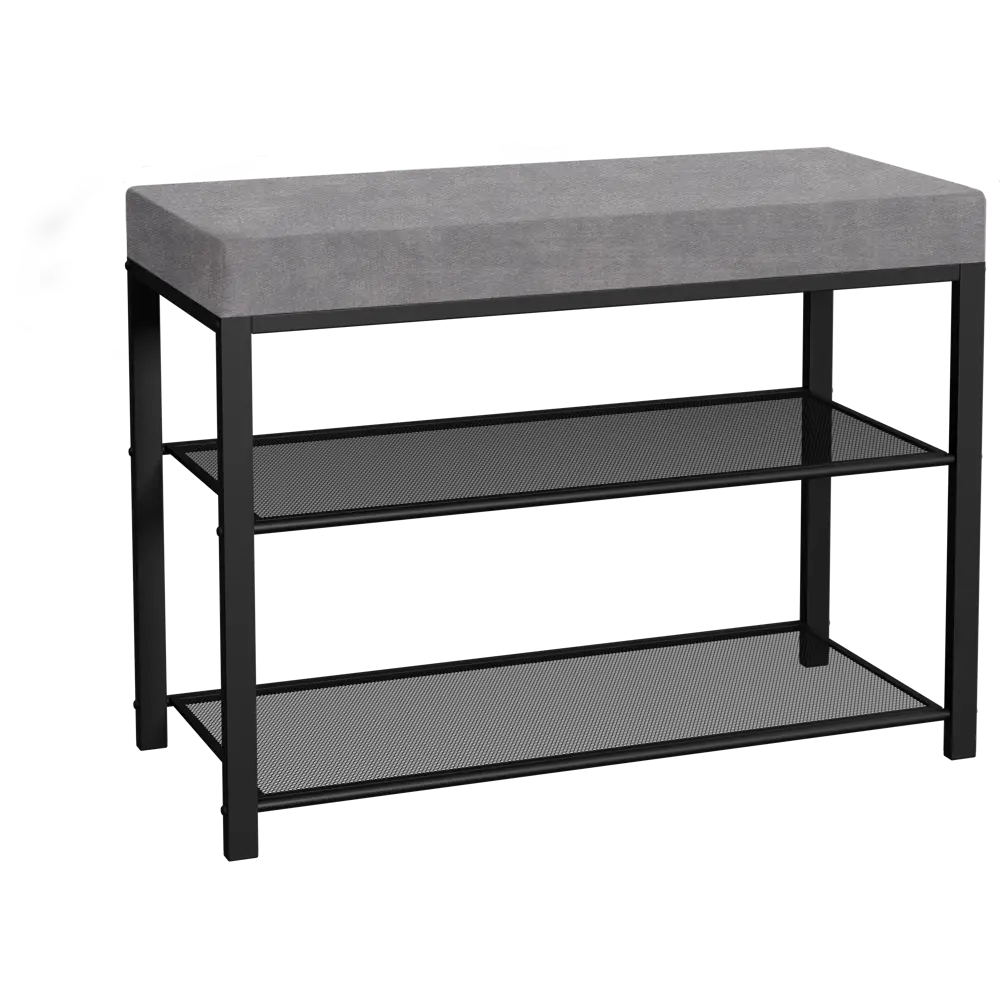 Банкетка ЗМИ Торонто 23S 67x49x30 см 2 полки металл цвет черно-серый STLM-2098644