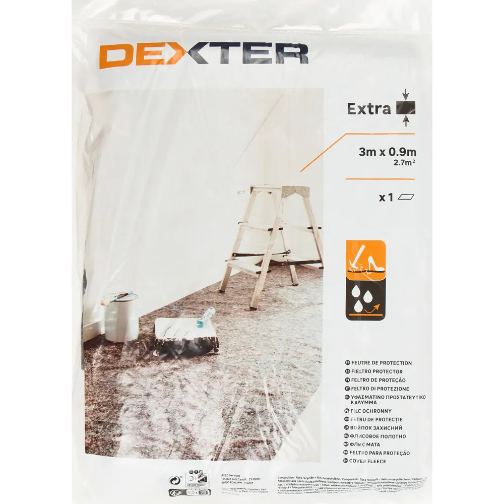 Полотно защитное Dexter флисовое 3 м х 100 см STLM-2000170 - Вид №3