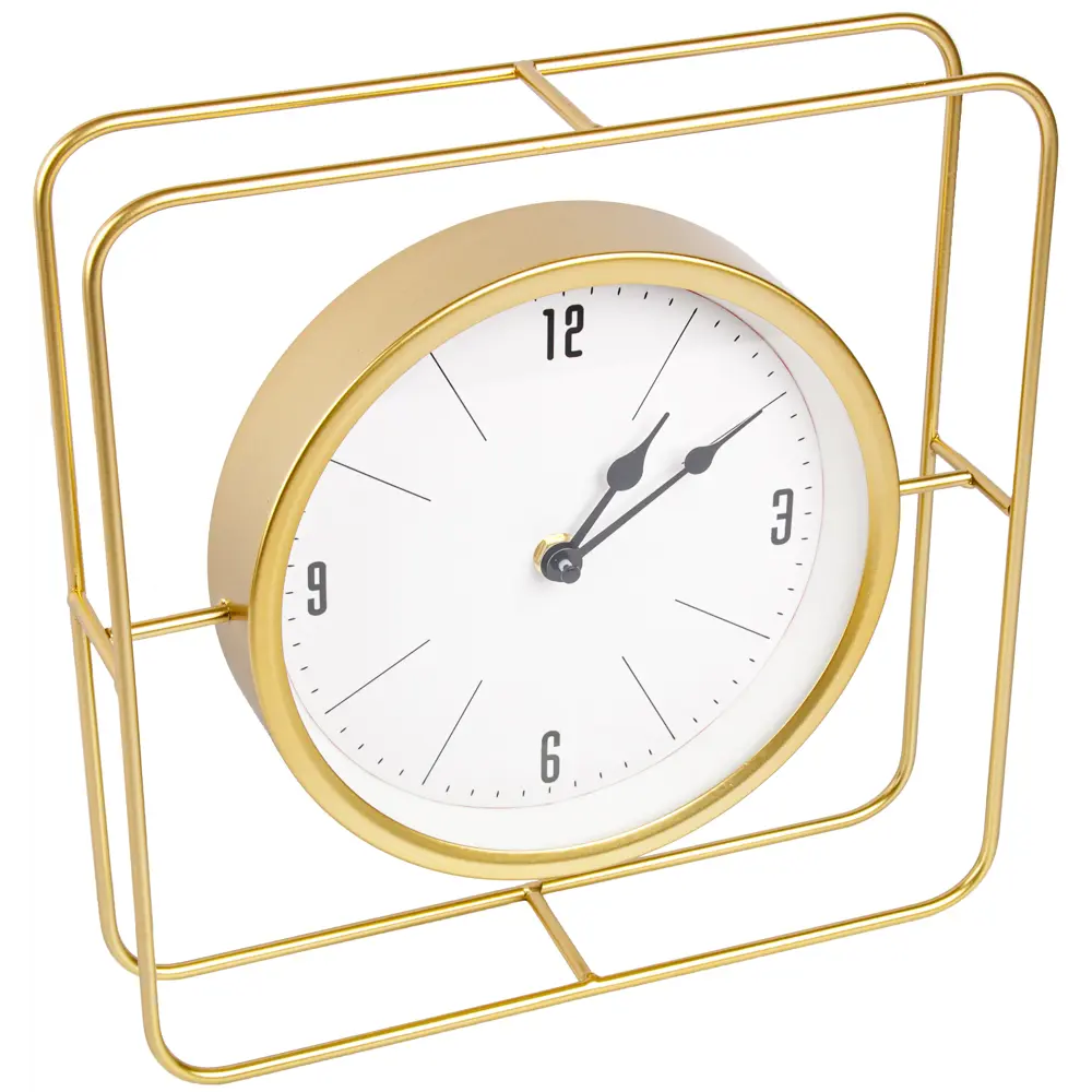 Часы настольные Rectangle квадрат металл цвет золотой бесшумные 27.5x28.5 см Santreyd Дизайн STLM-2196787