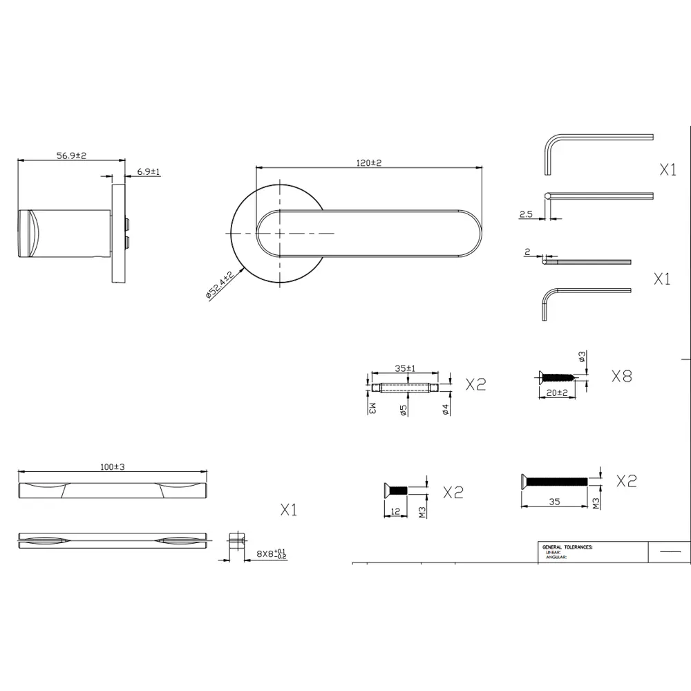 Дверная ручка на розетке KREAFORTA Шуя без запирания цвет никель STLM-2003800 - Вид №5